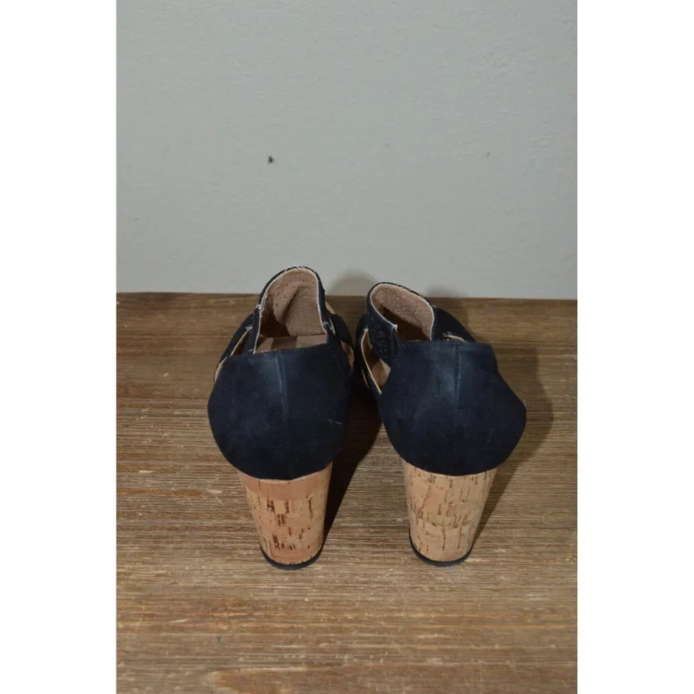 Life Stride Women’s Heidi Slip On Cork Wedge Open Toe Sandals Black Size 9M - Picture 5 of 8